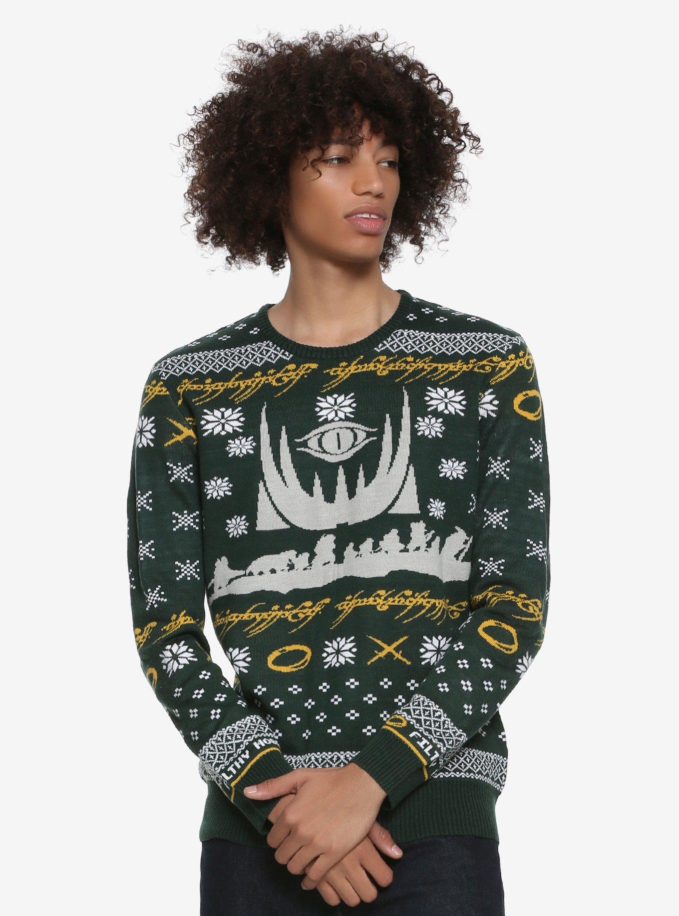 The Lord Of The Rings Holiday Sweater - BoxLunch Exclusive, GREEN, hi-res