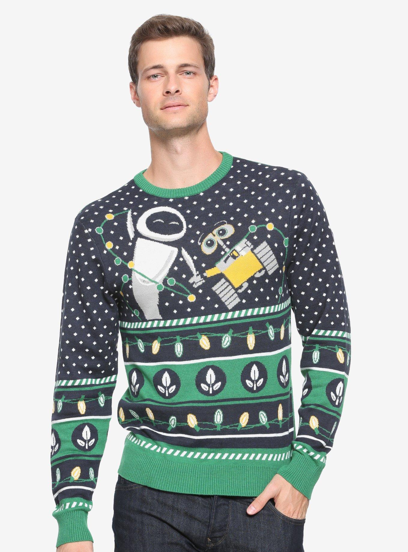 Disney Pixar WALL-E Holiday Sweater - BoxLunch Exclusive, BLUE, hi-res