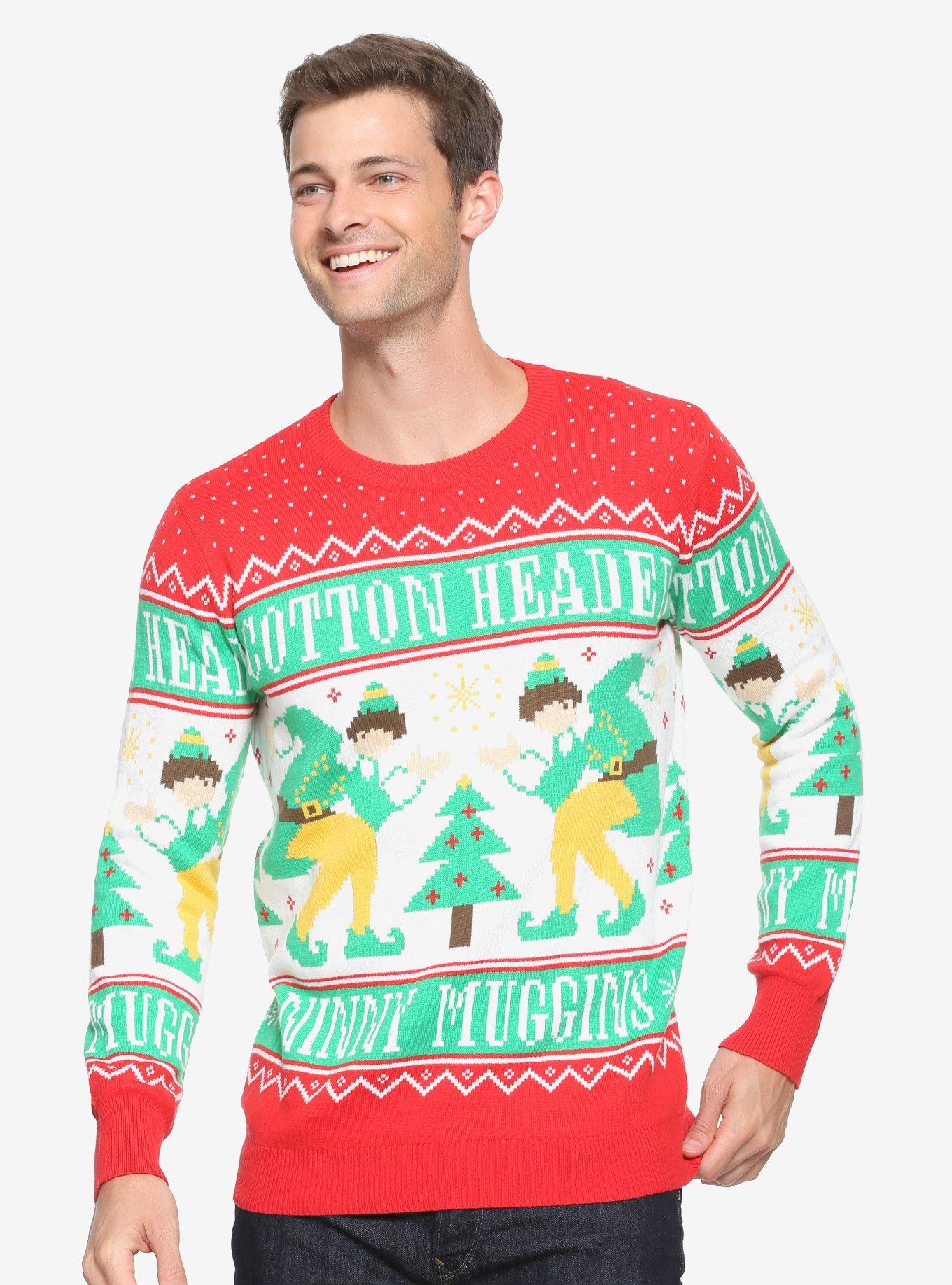 Elf Ninny Muggins Holiday Sweater - BoxLunch Exclusive, RED, hi-res