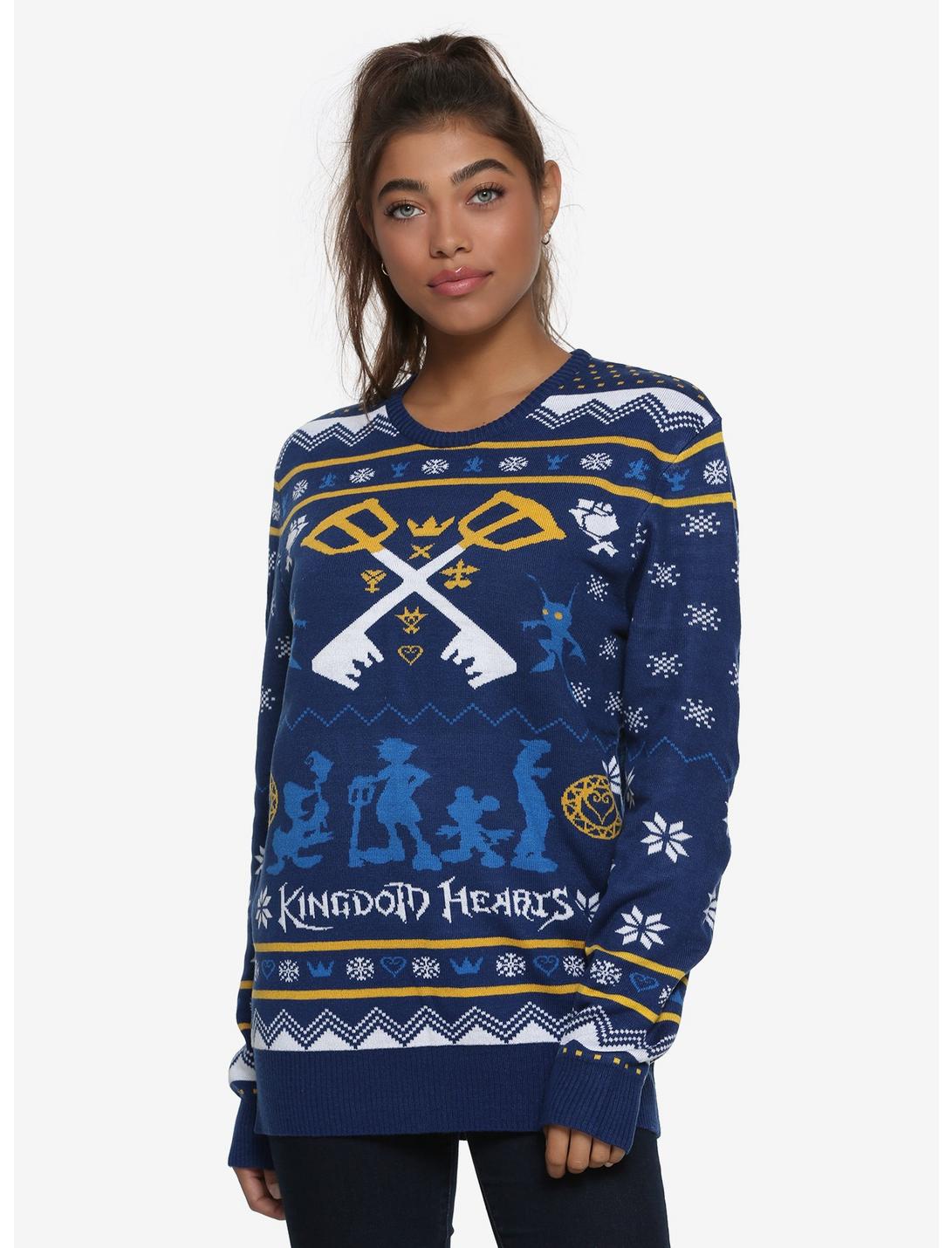 Disney Kingdom Hearts Holiday Sweater - BoxLunch Exclusive, BLUE, hi-res