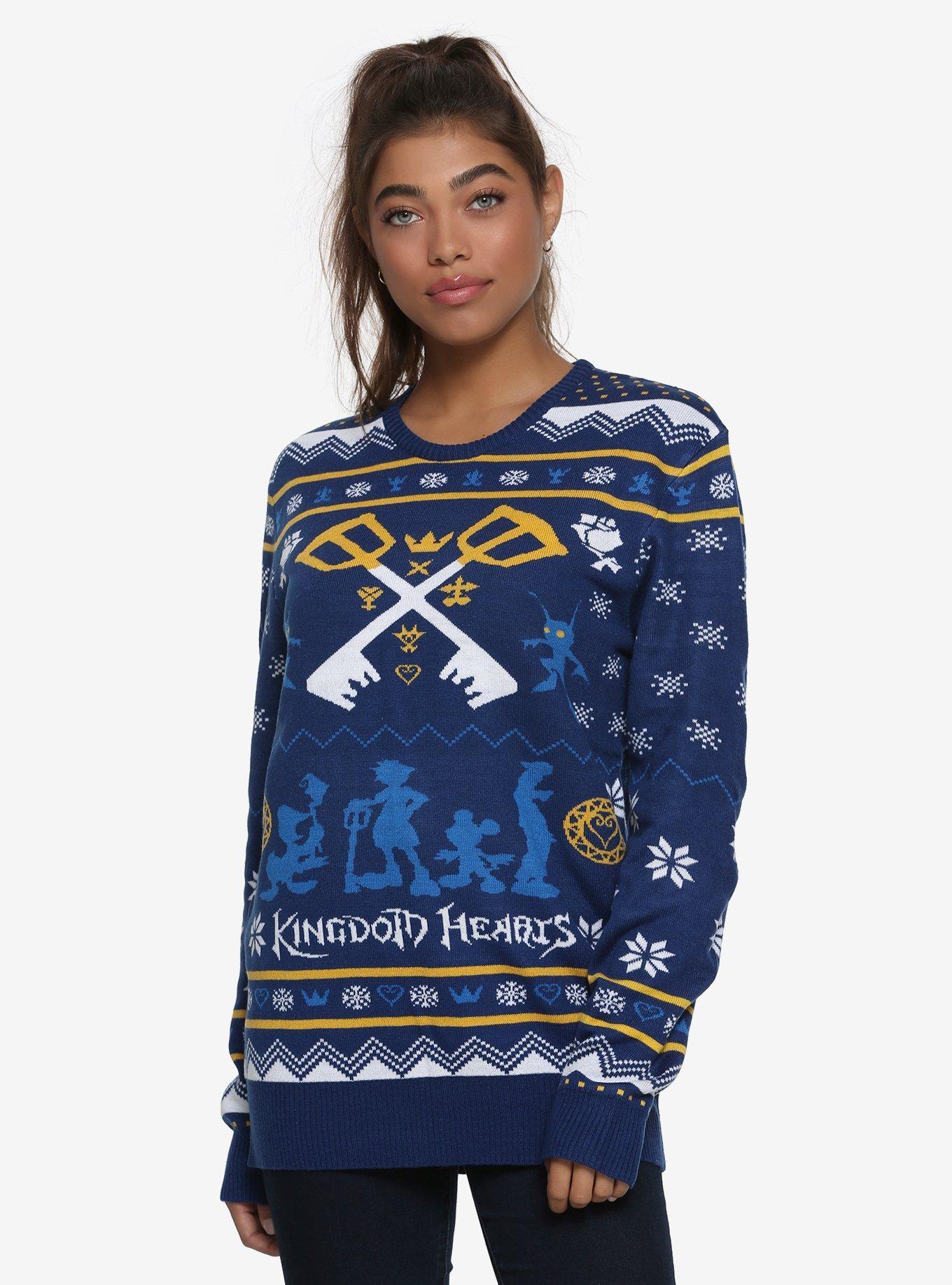 Disney Kingdom Hearts Holiday Sweater - BoxLunch Exclusive, BLUE, hi-res