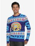 SpongeBob SquarePants Krabby Patty Holiday Sweater - BoxLunch Exclusive, BLUE, hi-res
