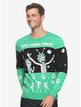 Rick And Morty World Peace Holiday Sweater - BoxLunch Exclusive, GREEN, hi-res
