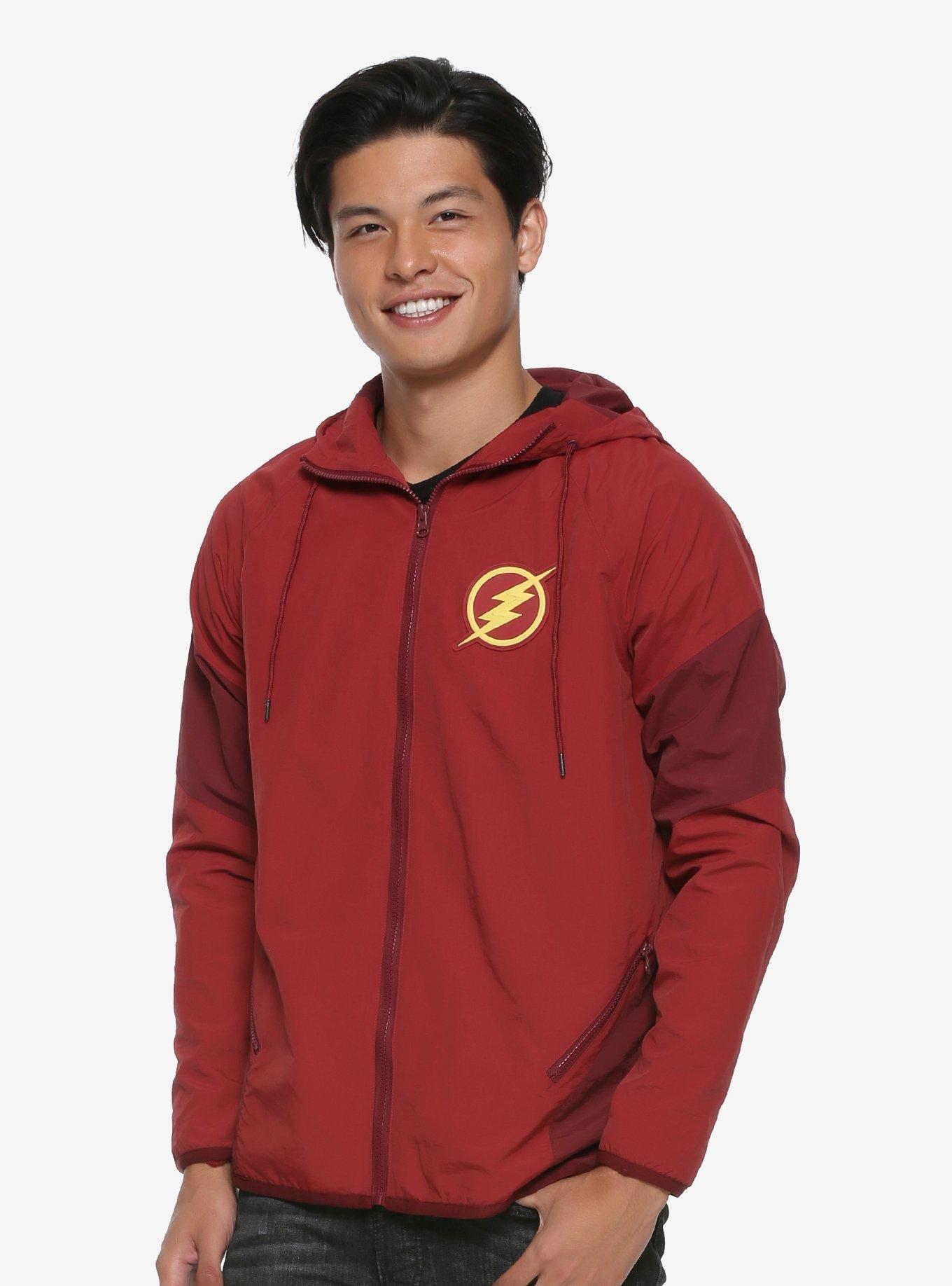 DC Comics The Flash Windbreaker - BoxLunch Exclusive, BURGUNDY, hi-res