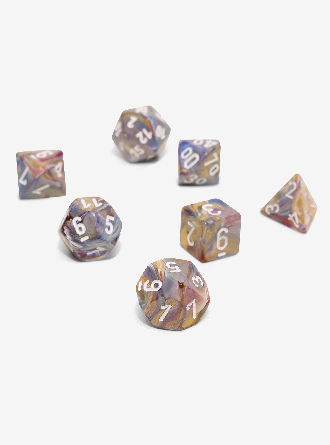 Chessex Festive Carousel With White Polyhedral Dice Set Of 7, , hi-res