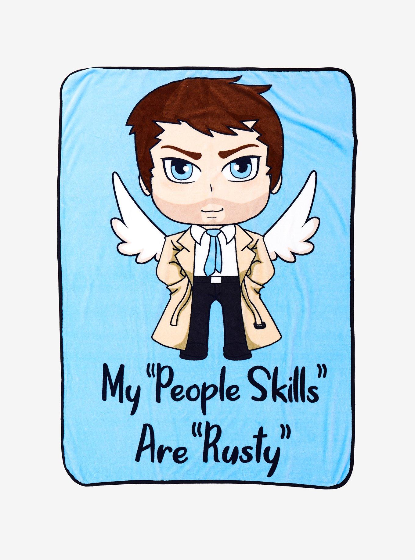 Supernatural Chibi Castiel Throw Blanket