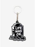 Life Was Ok Gravestone Key Chain, , hi-res