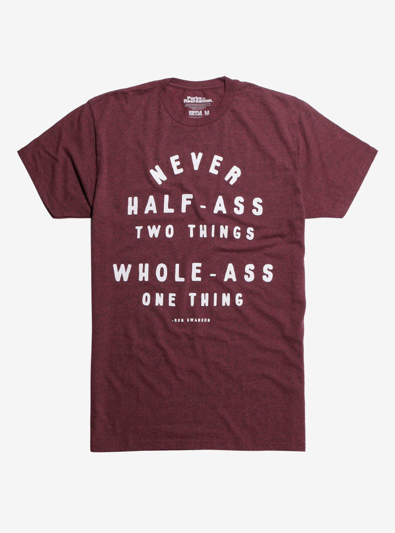 T-shirt Parks And Recreation - Ron Swanson, Noir, Coton, Manches Courtes, Col Rond, Uni Adulte