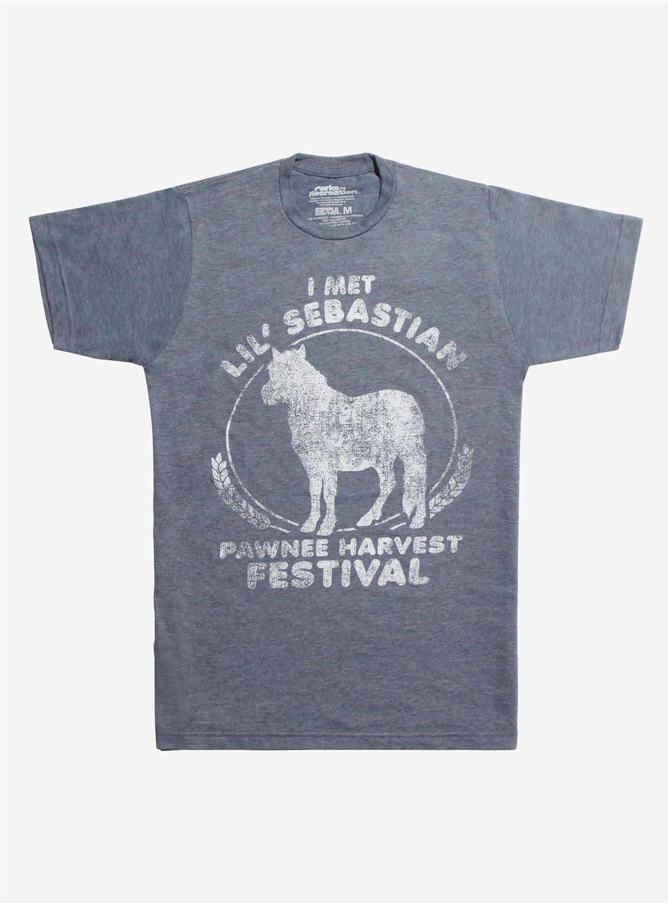 Parks And Recreation I Met Lil' Sebastian T-Shirt, BLUE HEATHER  NAVY, hi-res