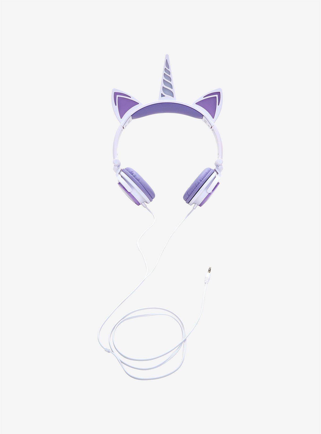 White LED Unicorn Headphones, , hi-res