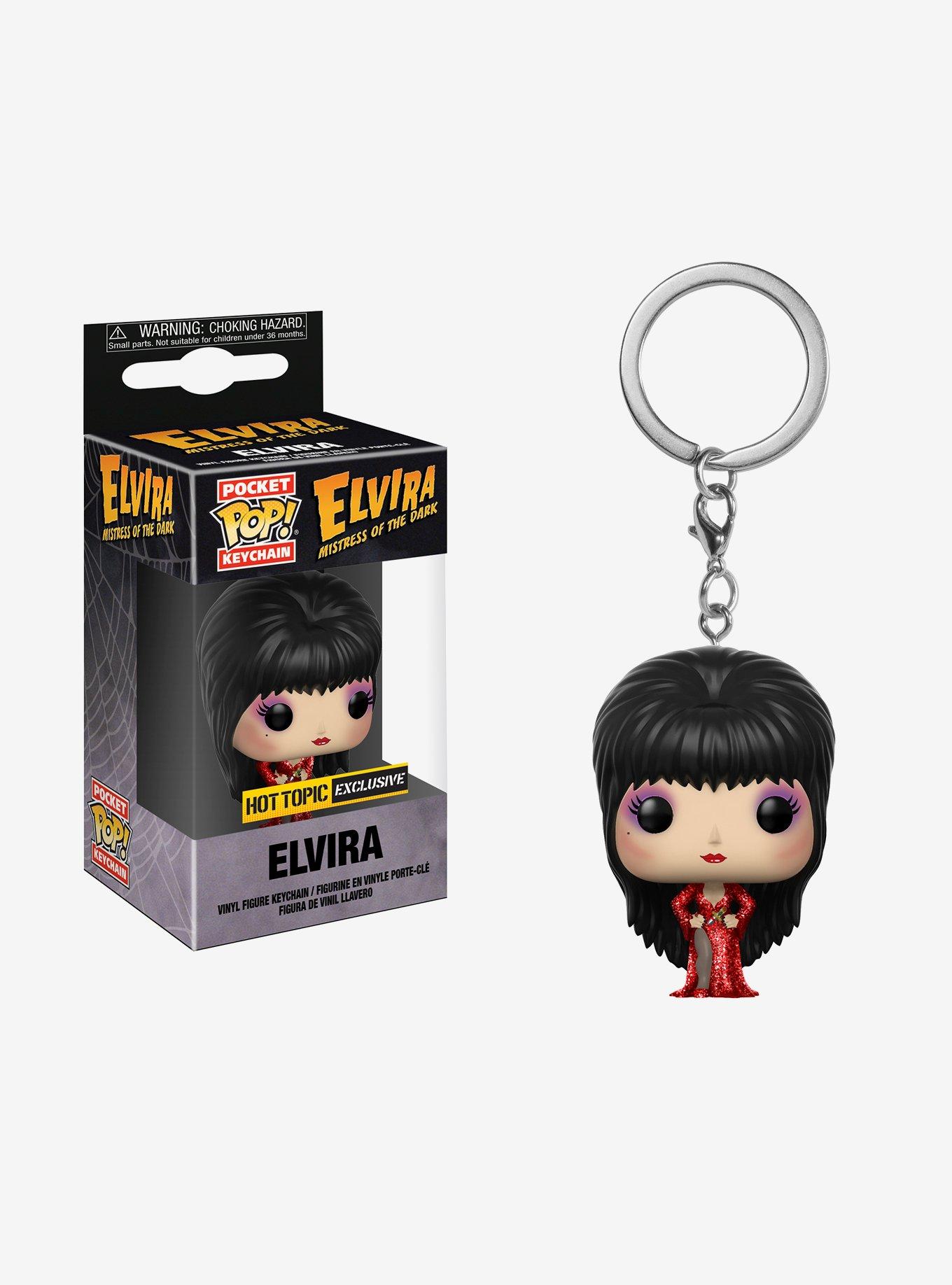 Funko Elvira Mistress Of The Dark Pocket Pop! Elvira Red Dress Key Chain Hot Topic Exclusive, , hi-res