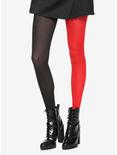 Blackheart Black & Red Split Leg Tights, BLACK  RED, hi-res