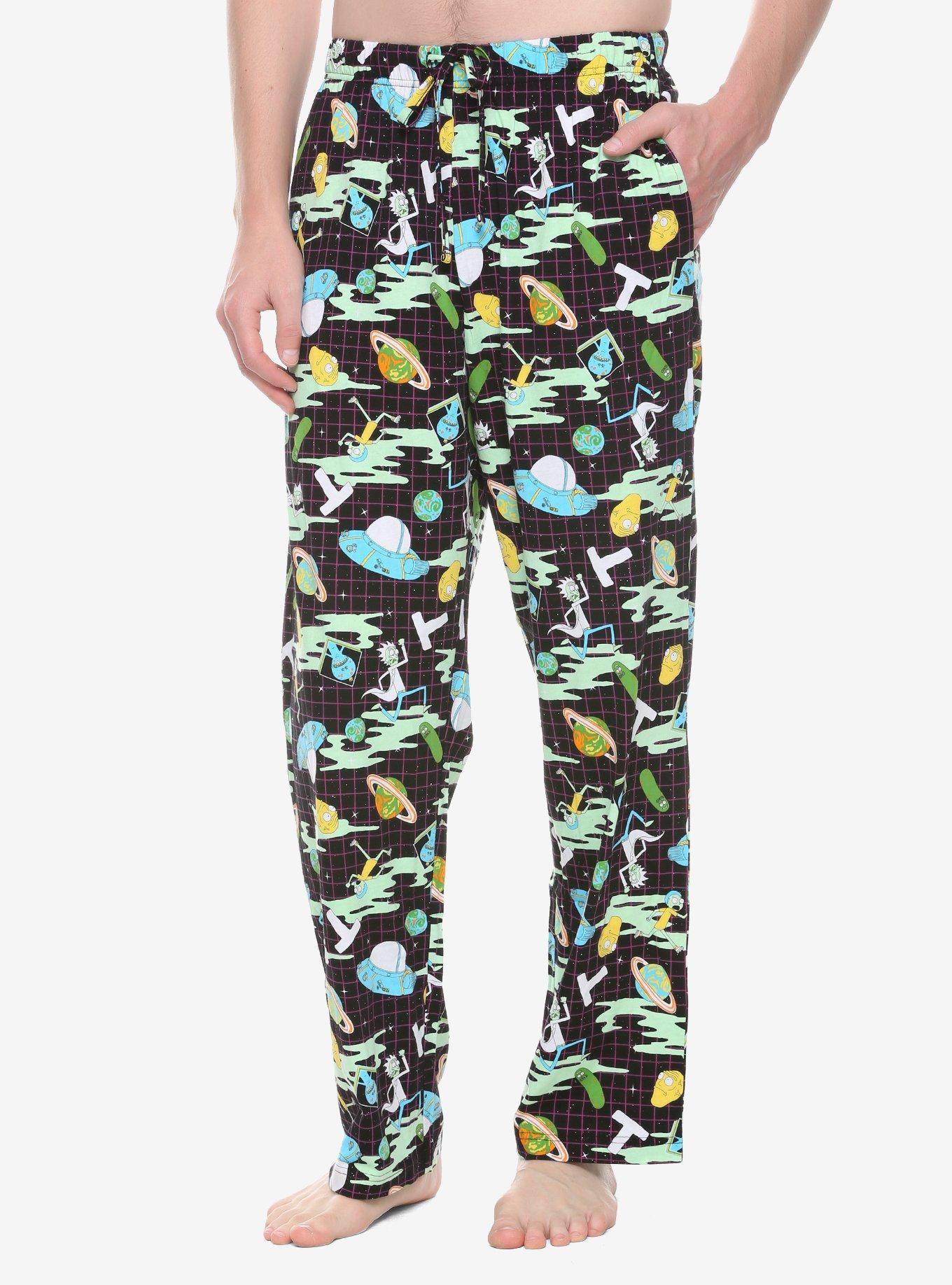 Rick and Morty Space Grid Sleep Pants - BoxLunch Exclusive, MULTI, hi-res