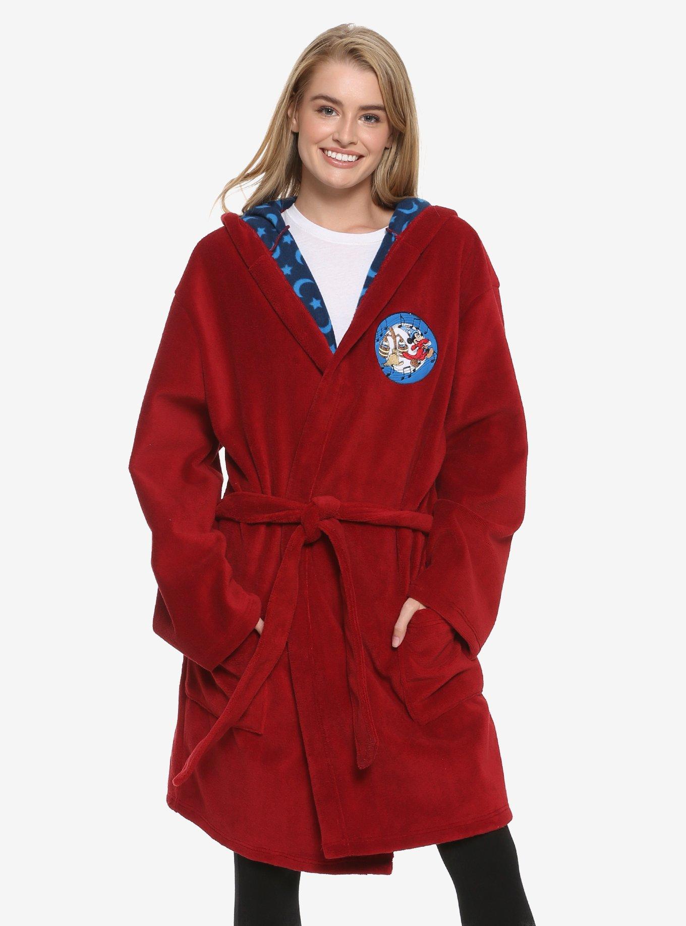 Disney Fantasia Sorcerer Mickey Bath Robe - BoxLunch Exclusive, RED, hi-res