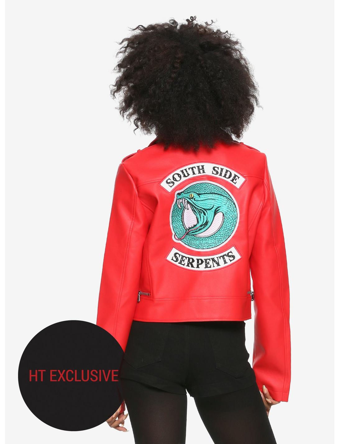 Riverdale Cheryl Southside Serpents Faux Leather Red Girls Jacket Hot Topic Exclusive, RED, hi-res