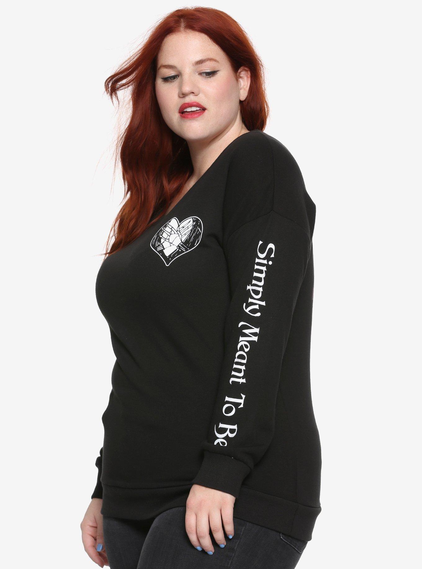The Nightmare Before Christmas Simply Meant To Be Girls Pullover Plus Size, BLACK, hi-res