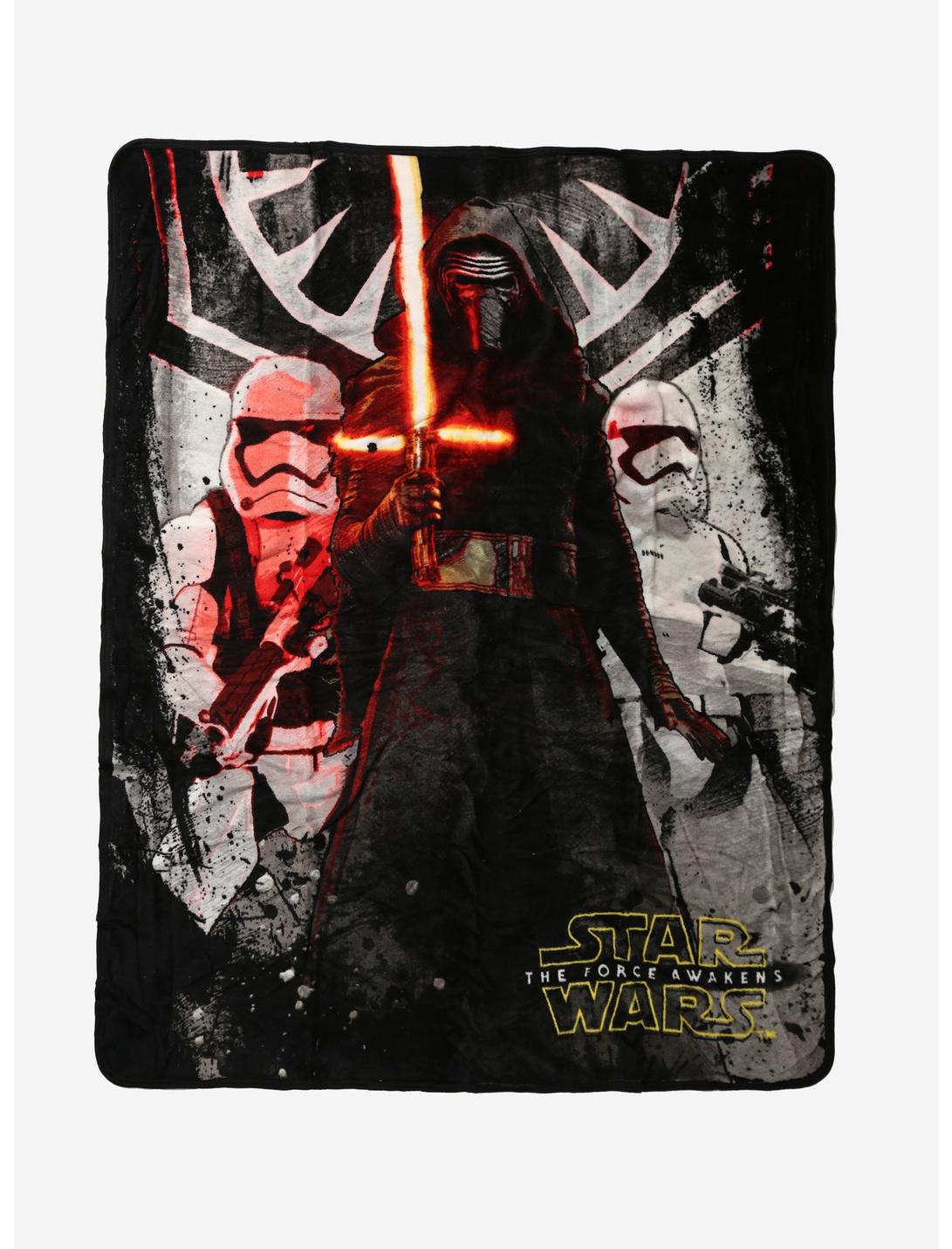 Star Wars: The Force Awakens Kylo Ren & Stormtroopers Plush Throw Blanket, , hi-res