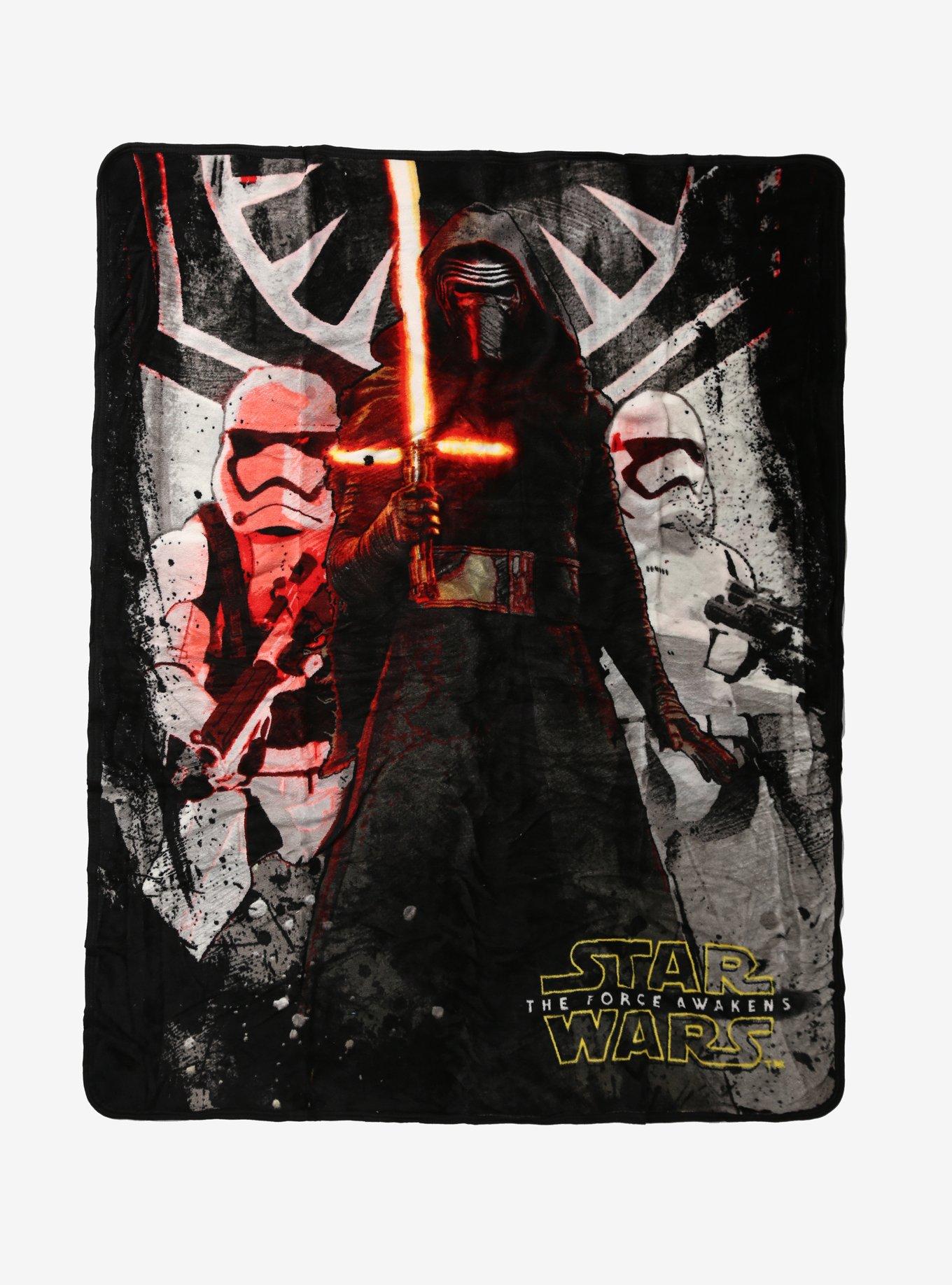 Star Wars The Force Awakens Kylo Ren Stormtroopers Plush Throw Blanket