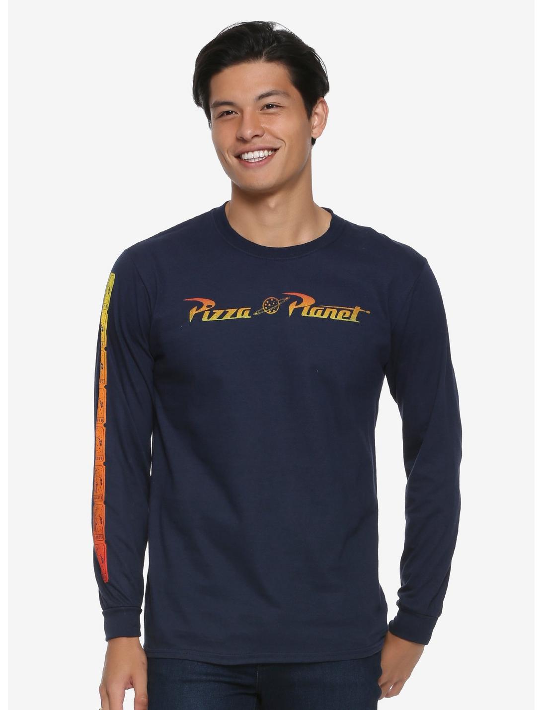 Disney Pixar Toy Story Pizza Planet Tickets Long Sleeve T-Shirt - BoxLunch Exclusive, BLUE, hi-res