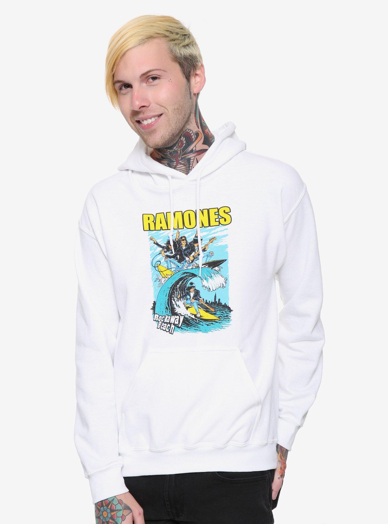 Ramones Rockaway Beach Hoodie, WHITE, hi-res