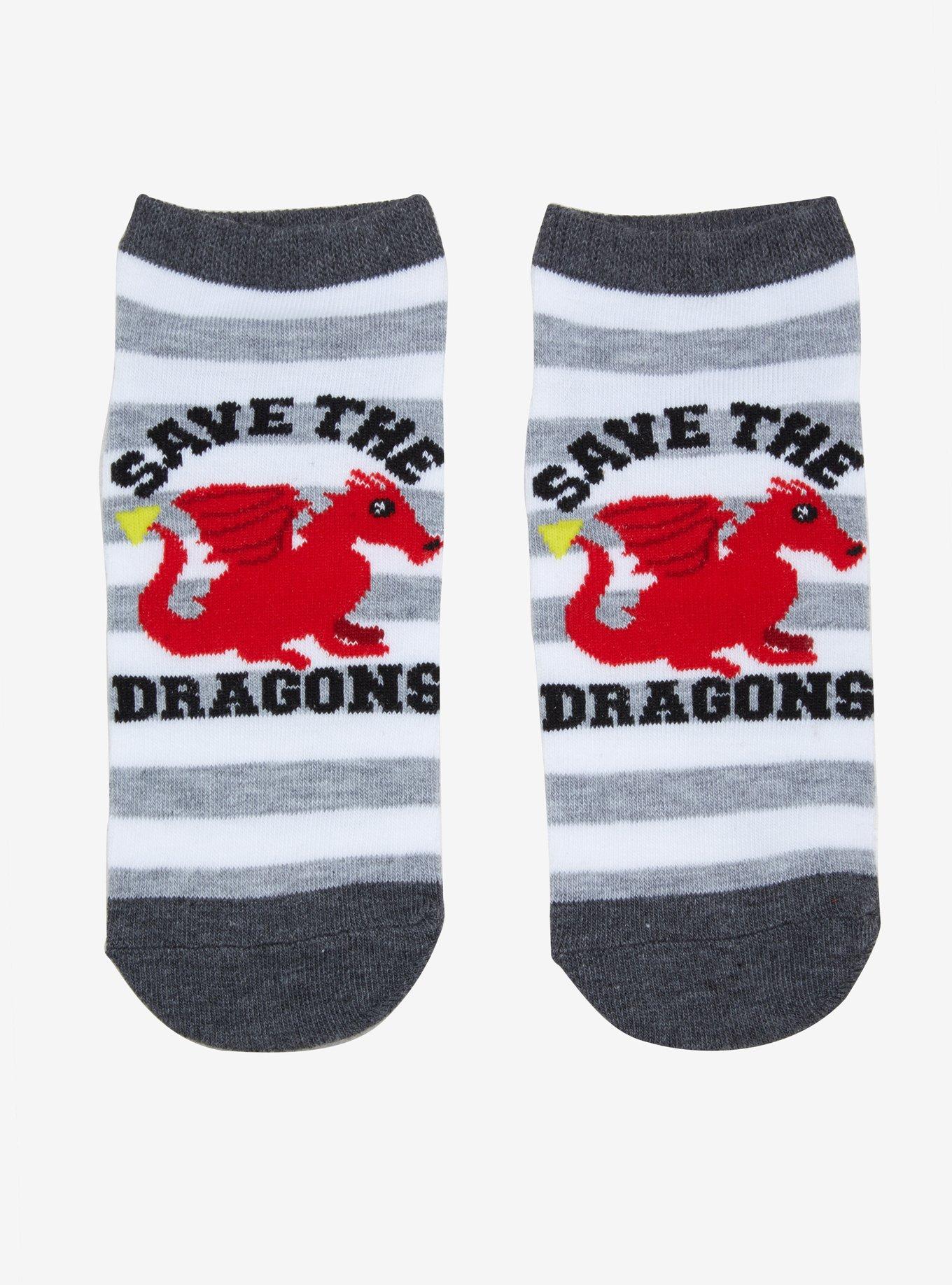 Save The Dragons No-Show Socks, , hi-res