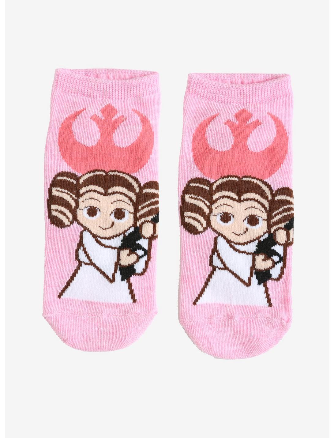 Star Wars Chibi Princess Leia No-Show Socks, , hi-res