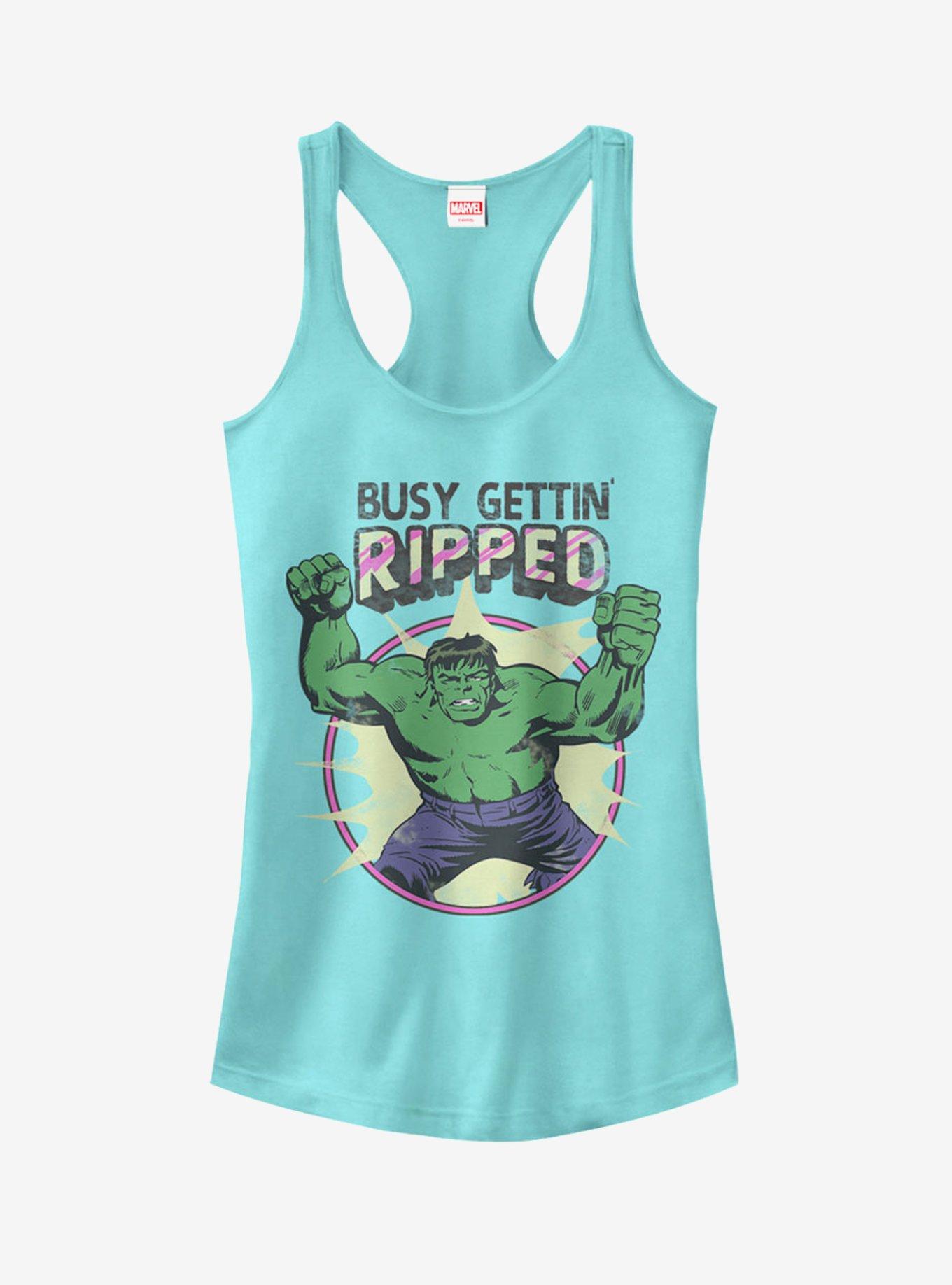 Marvel Hulk Getting Ripped Girls Tanks, CANCUN, hi-res