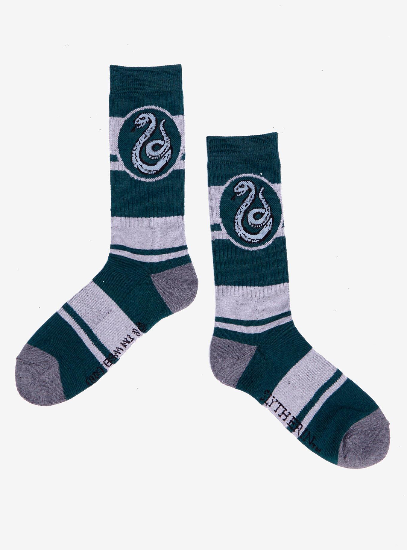 Harry Potter Slytherin Stripe Rugby Crew Socks, , hi-res