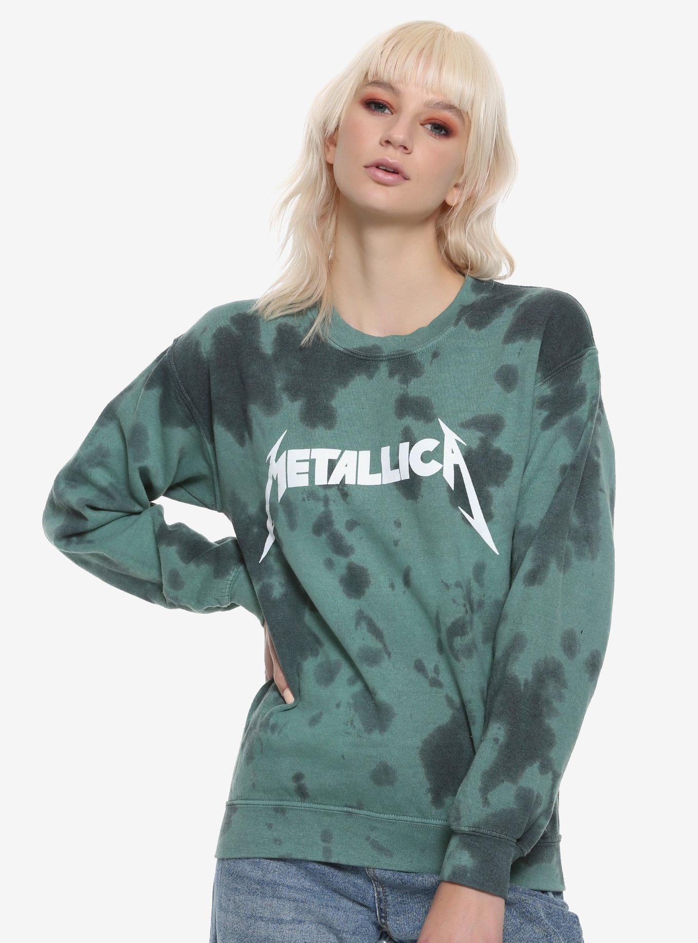 Metallica Tie-Dye Girls Sweatshirt, GREEN, hi-res
