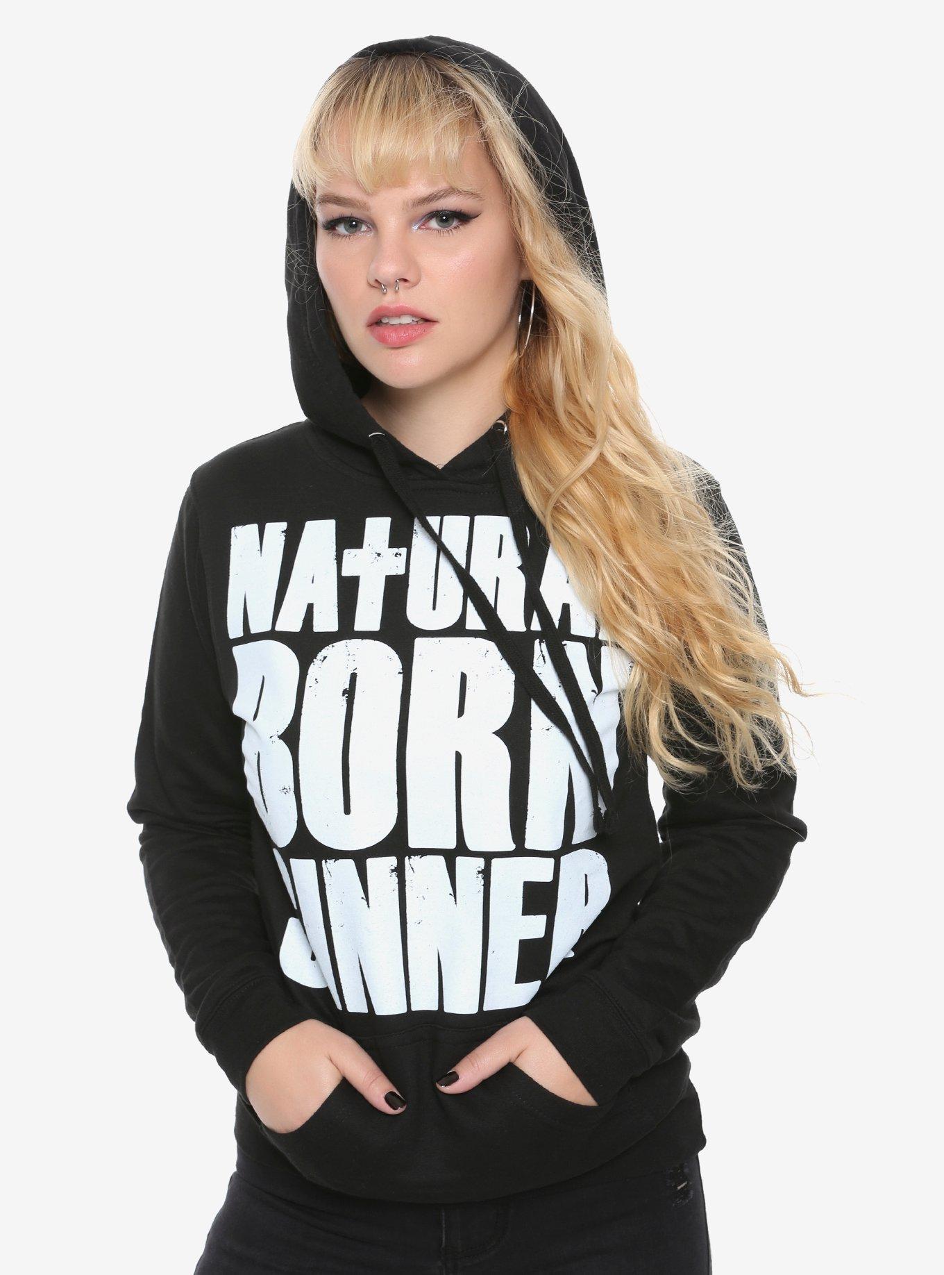 In This Moment Natural Born Sinner Girls Hoodie, BLACK, hi-res