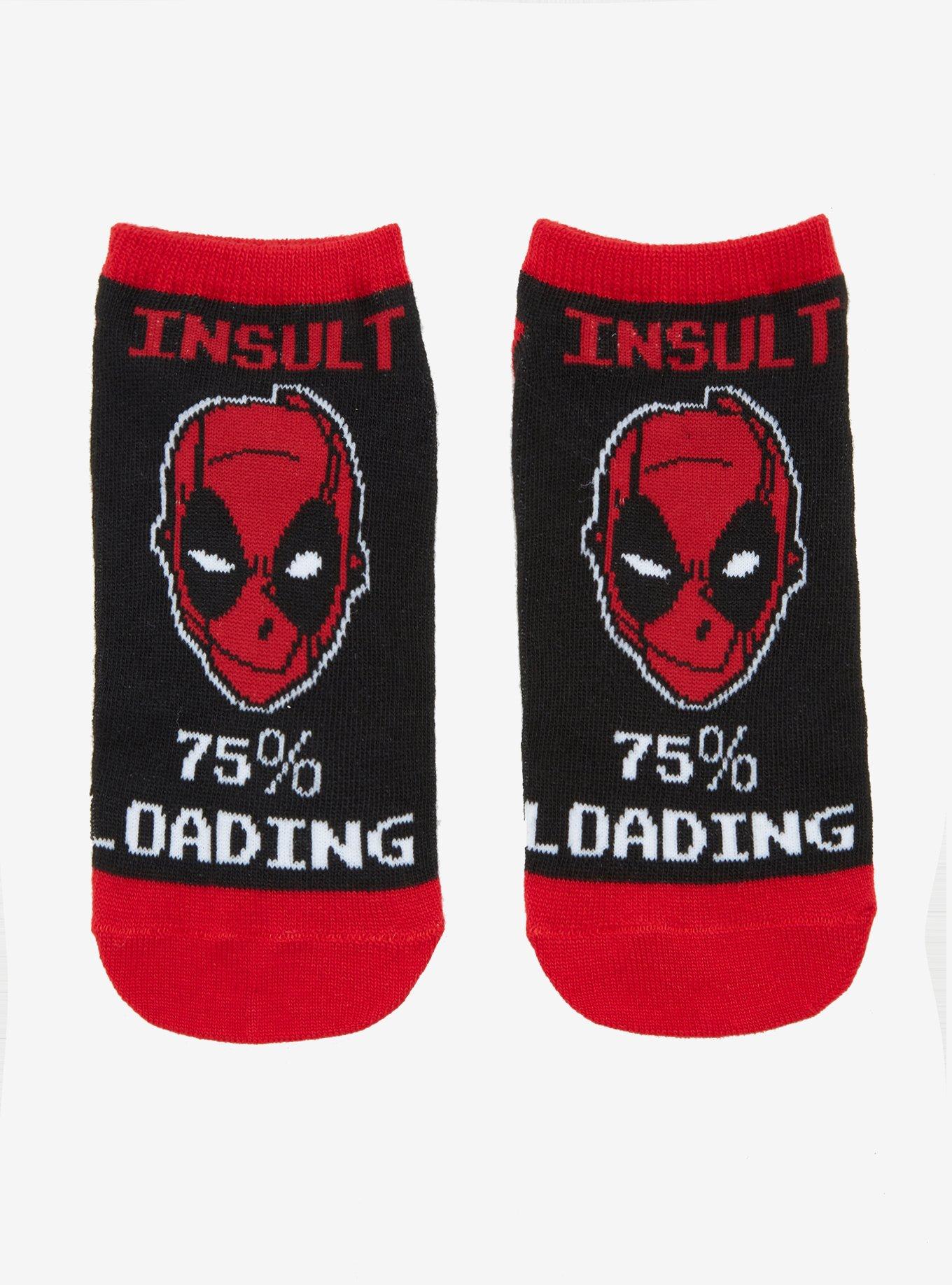 Marvel Deadpool Insult Loading No-Show Socks, , hi-res