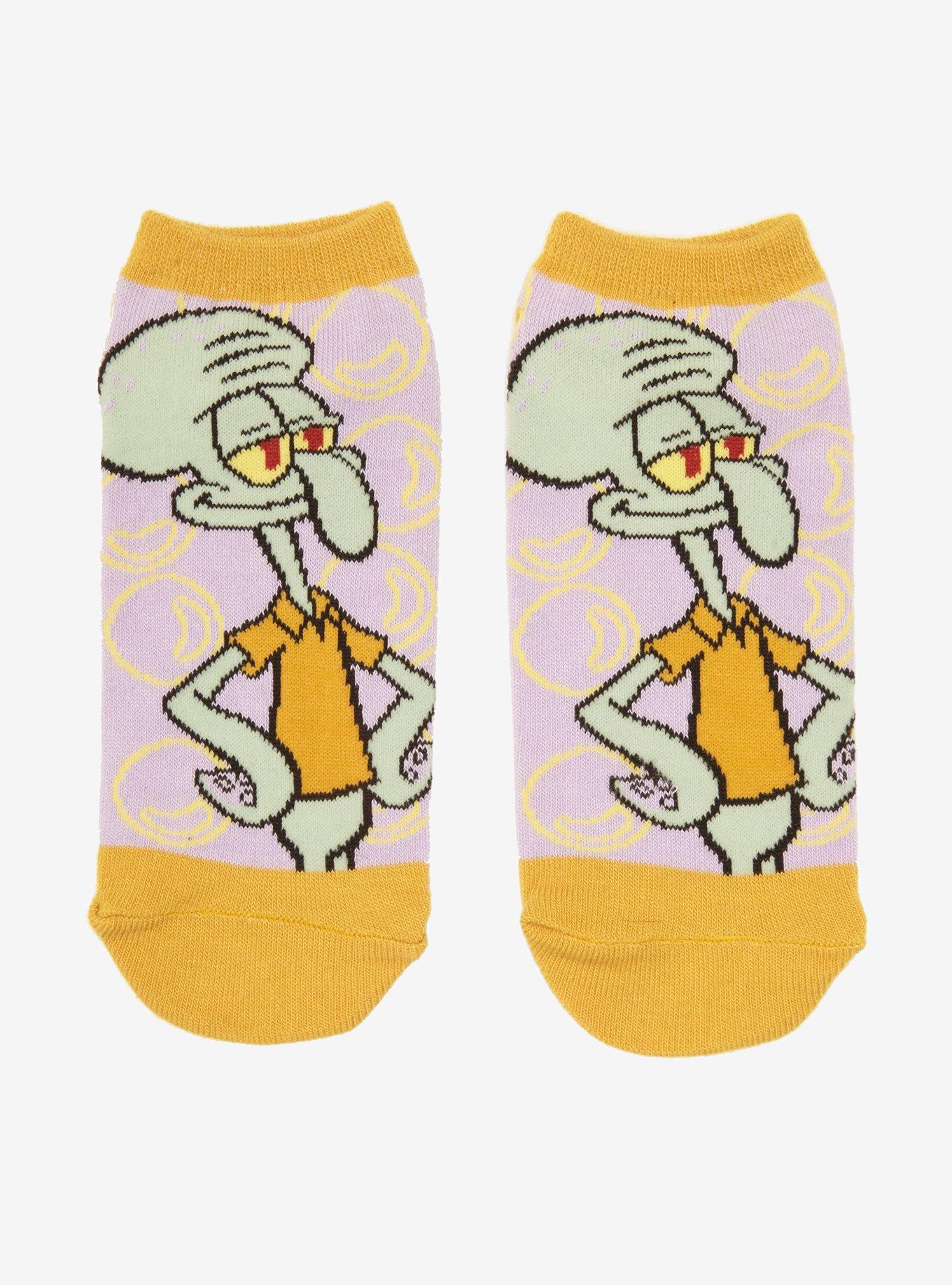 SpongeBob SquarePants Happy Squidward No-Show Socks, , hi-res