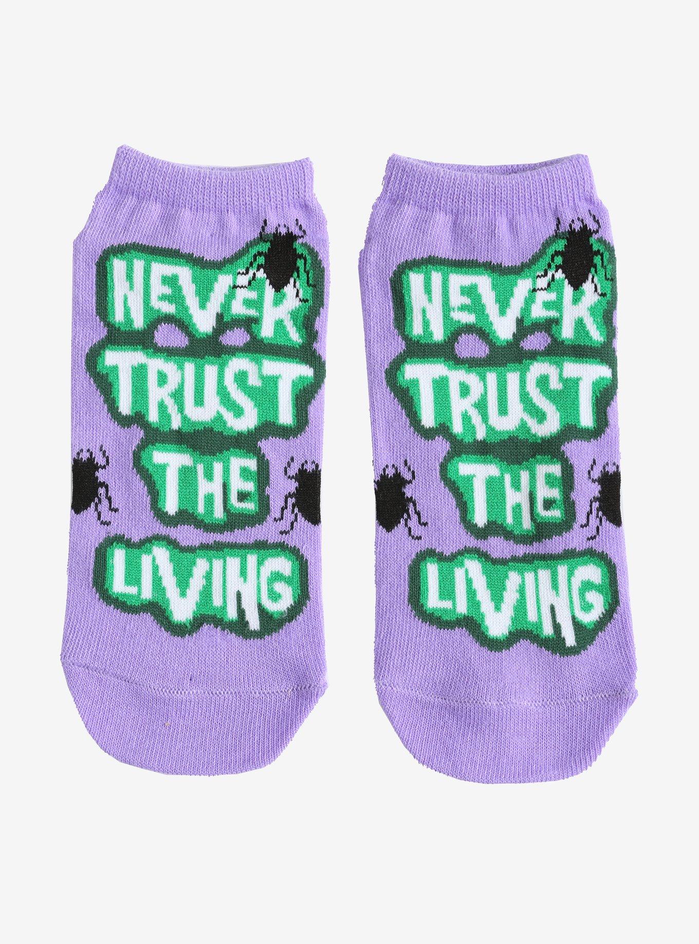 Beetlejuice Never Trust The Living No-Show Socks, , hi-res