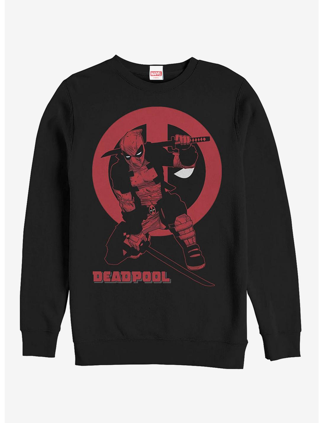 Marvel Deadpool Katana Sword Pose Girls Sweatshirt, BLACK, hi-res