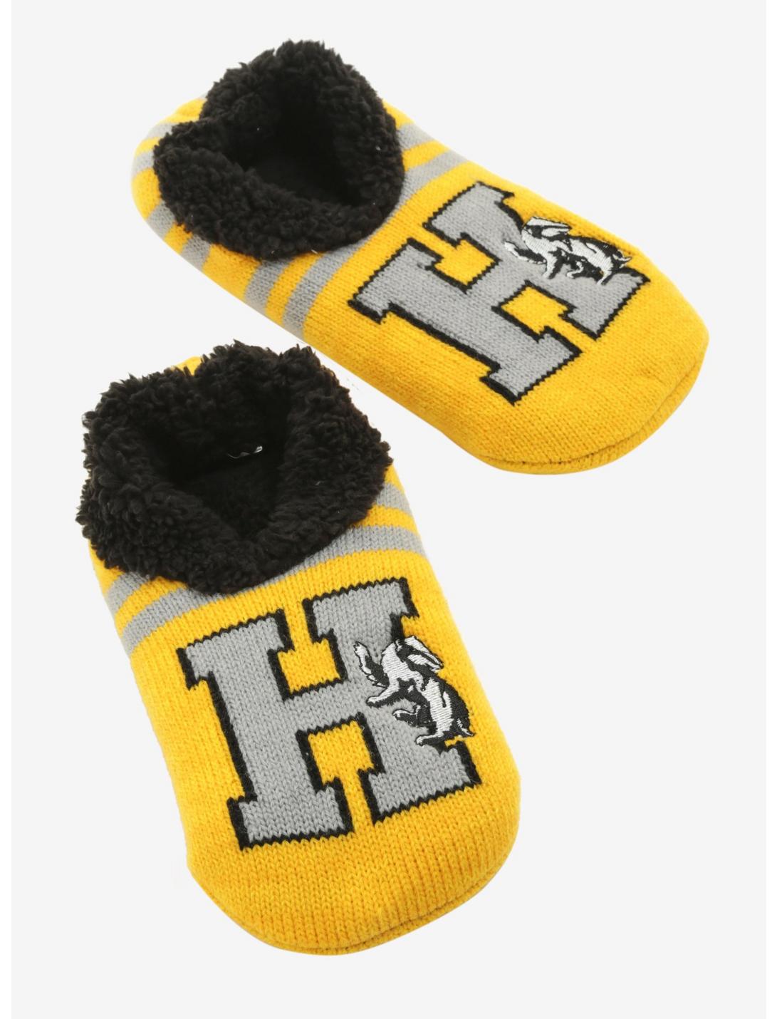 Harry Potter Hufflepuff Letter Slipper Socks - BoxLunch Exclusive, , hi-res