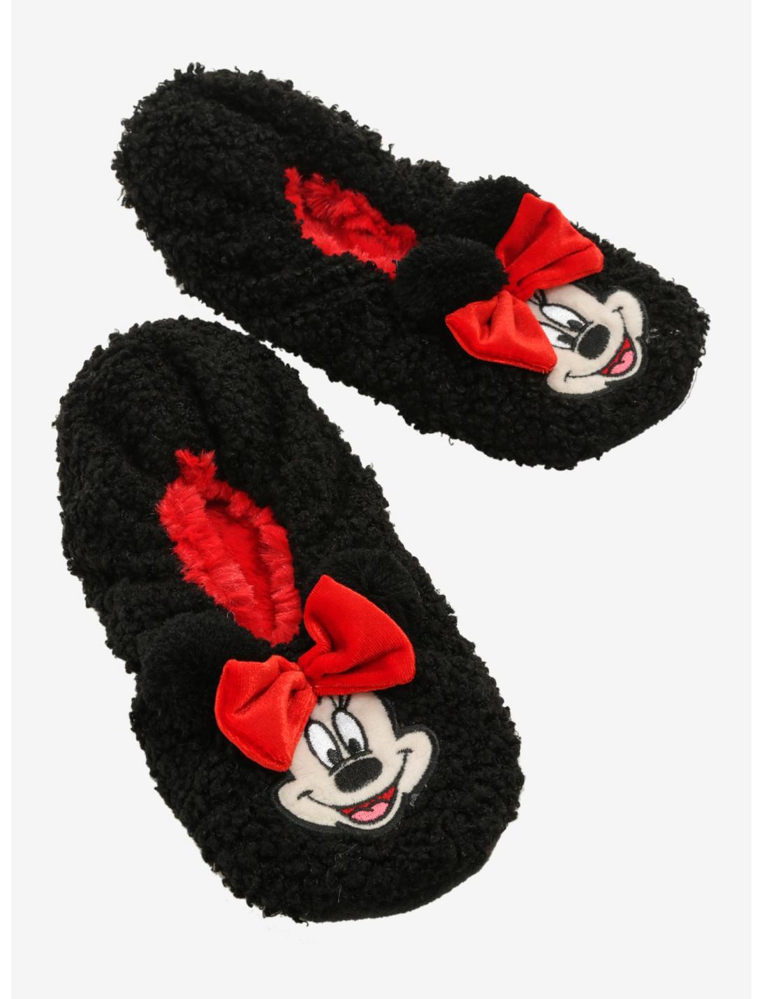 Disney Minnie Mouse Cozy Slipper Socks, BLACK, hi-res