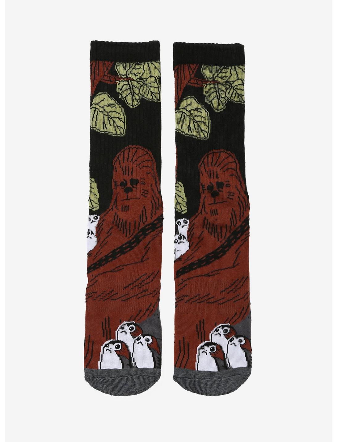 Star Wars Chewbacca & Porgs Socks - BoxLunch Exclusive, , hi-res