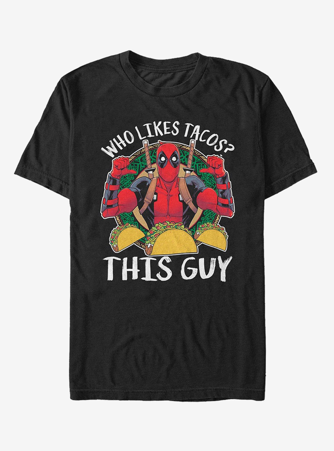 Marvel Deadpool Likes Tacos T-Shirt, BLACK, hi-res