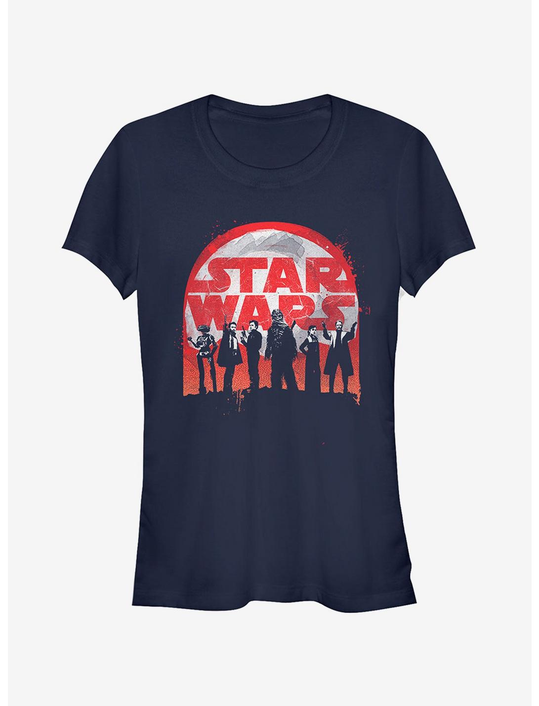 Star Wars Logo Character Splatter Print Girls T-Shirt, NAVY, hi-res