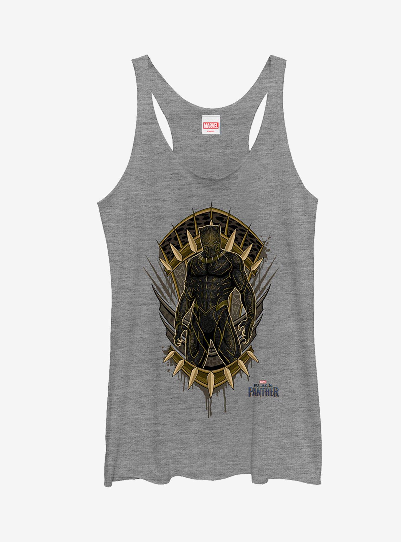 Marvel Black Panther 2018 Claw Crest Girls Tanks, GRAY HTR, hi-res