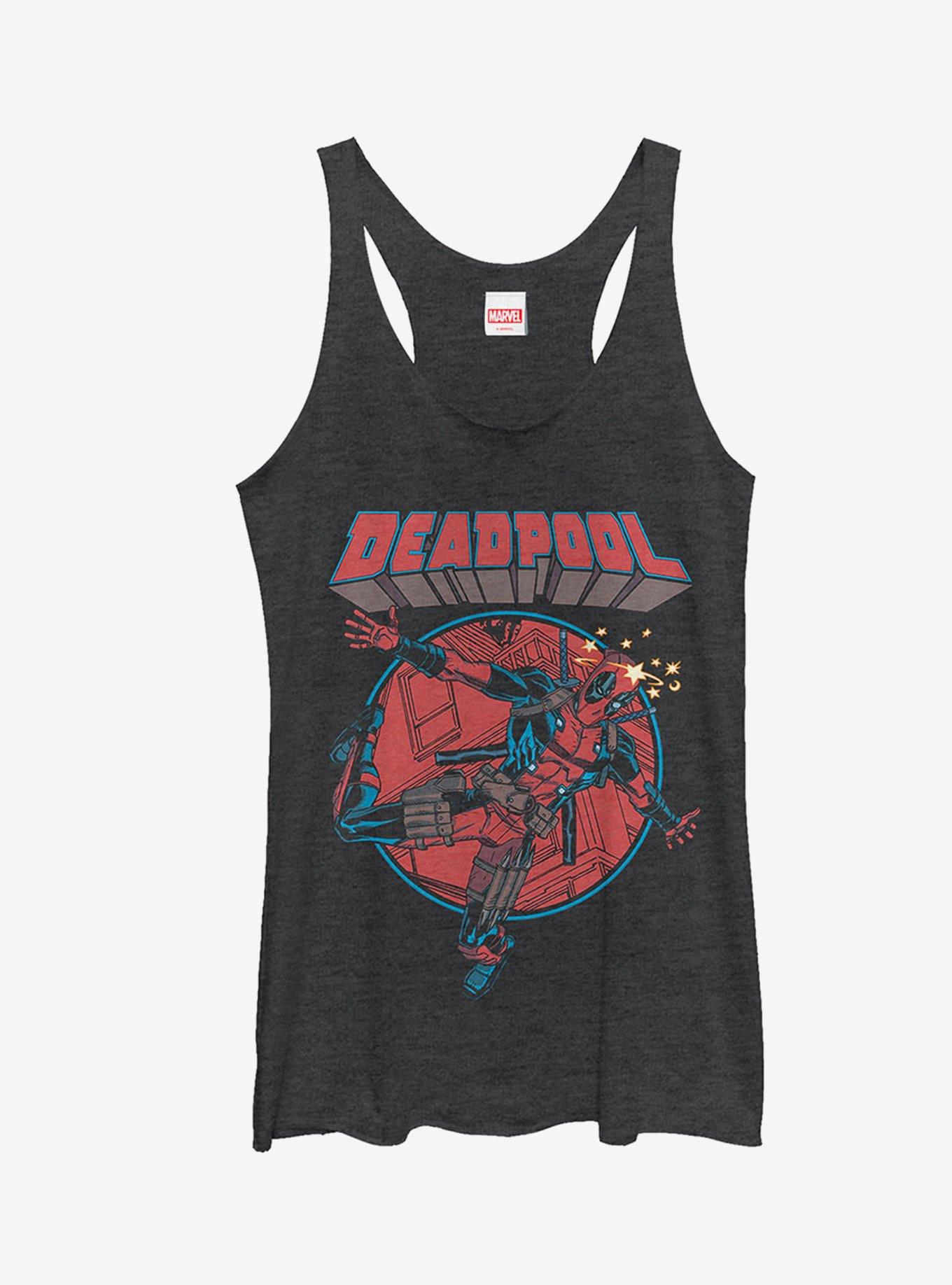 Marvel Deadpool Concussion Girls Tank, BLK HTR, hi-res