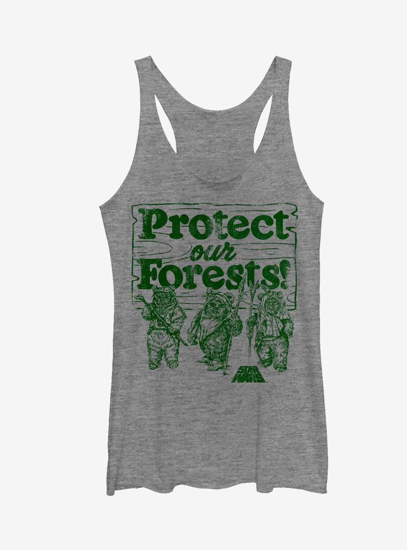 Star Wars Ewok Protect Our Forests Girls Tanks, GRAY HTR, hi-res