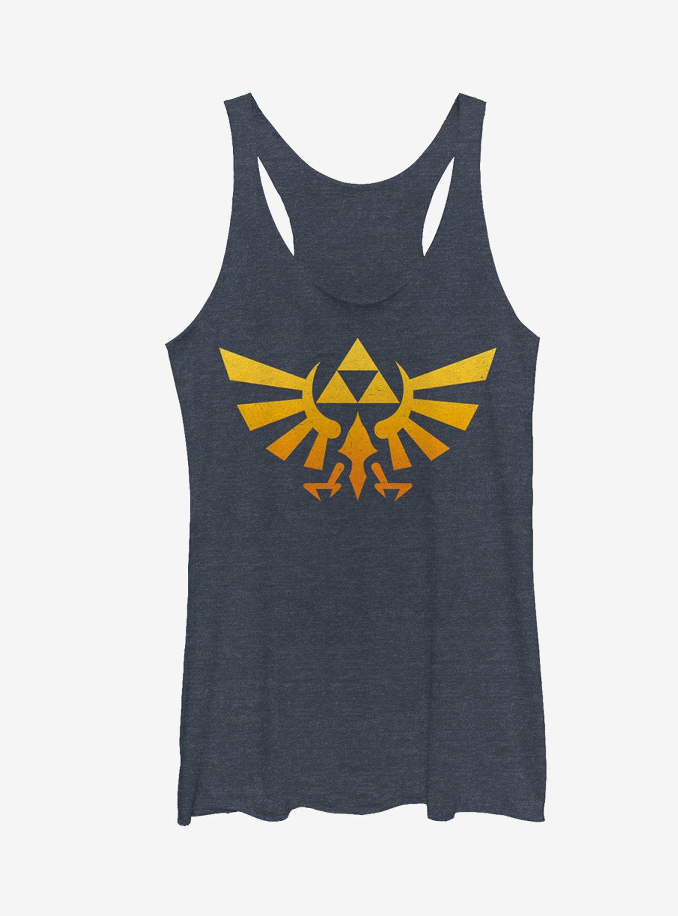 Nintendo Legend of Zelda Triforce Fade Girls Tanks, NAVY HTR, hi-res