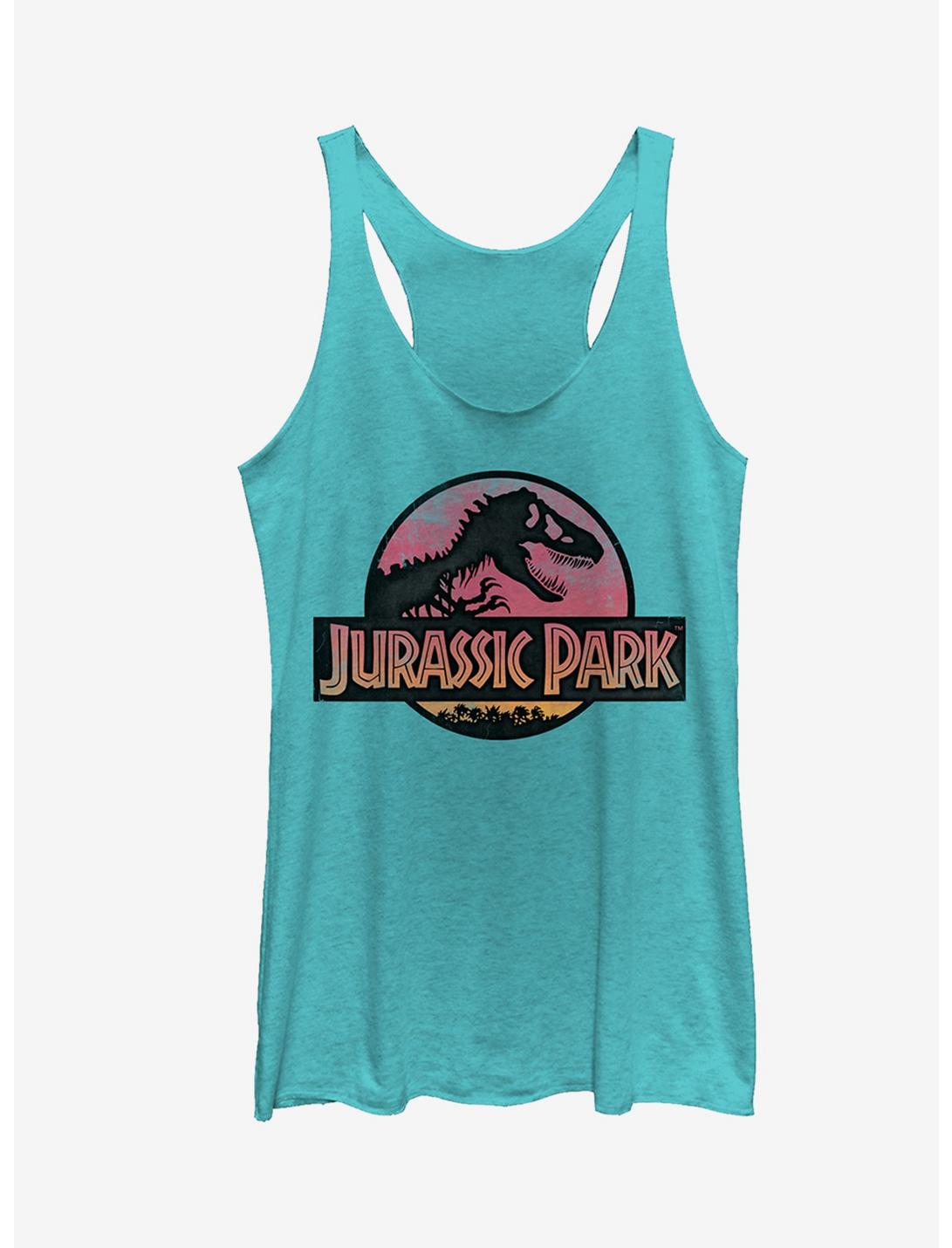 Jurassic Park Sunset Logo Girls Tank Top, TAHI BLUE, hi-res