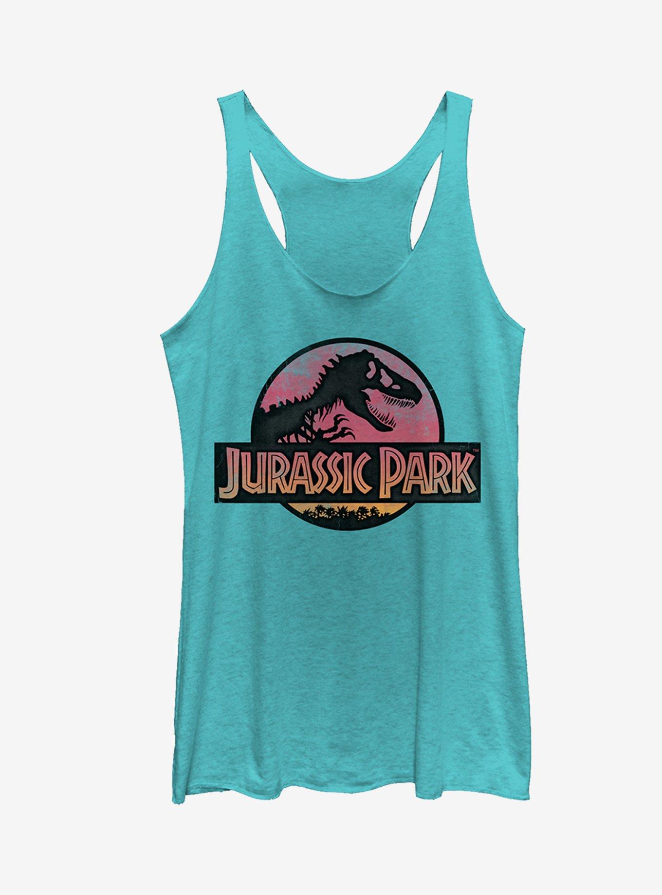 Jurassic Park Sunset Logo Girls Tank Top, TAHI BLUE, hi-res