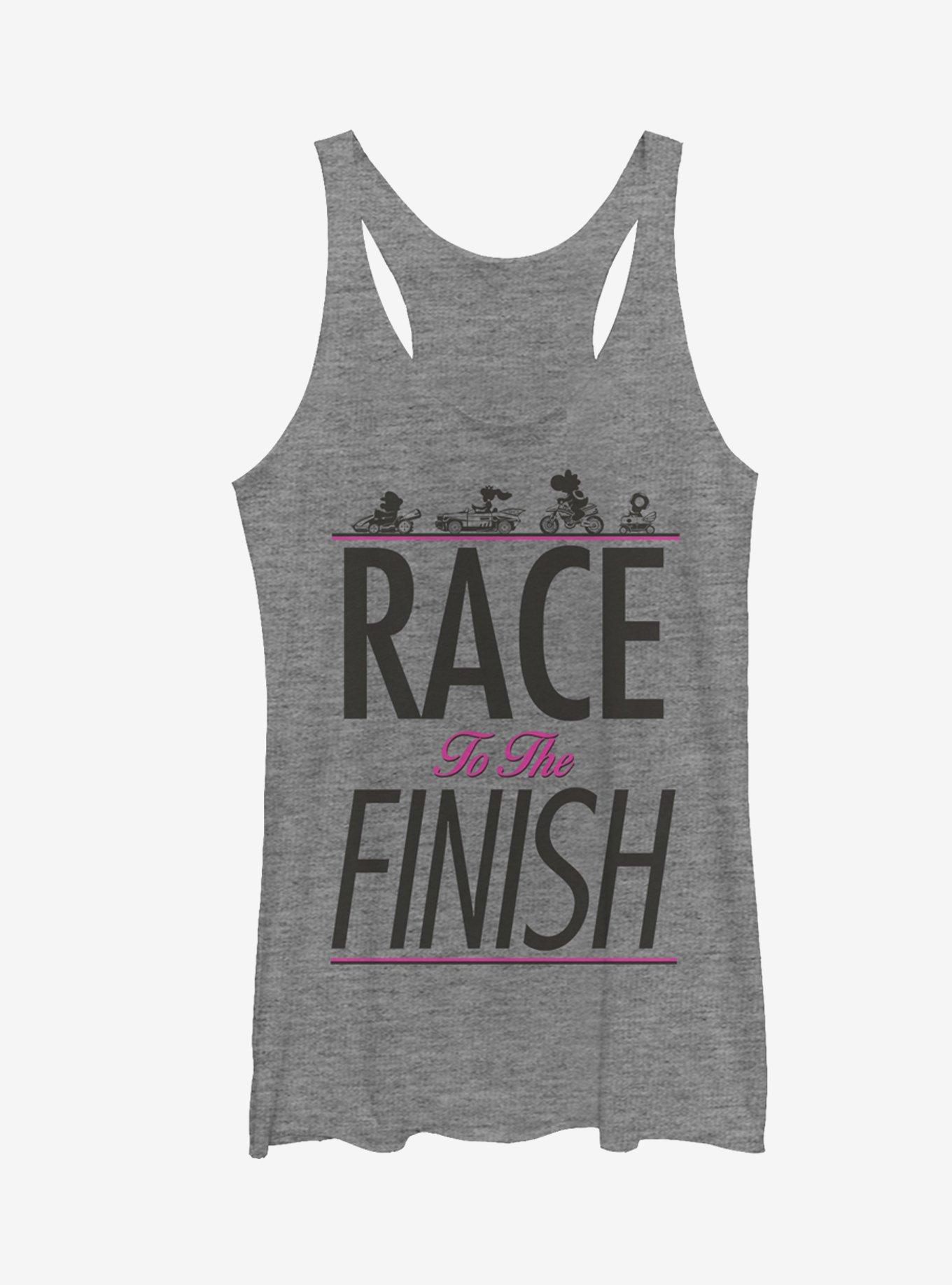 Super Mario Kart Race To The Finish Girls Tank, GRAY HTR, hi-res