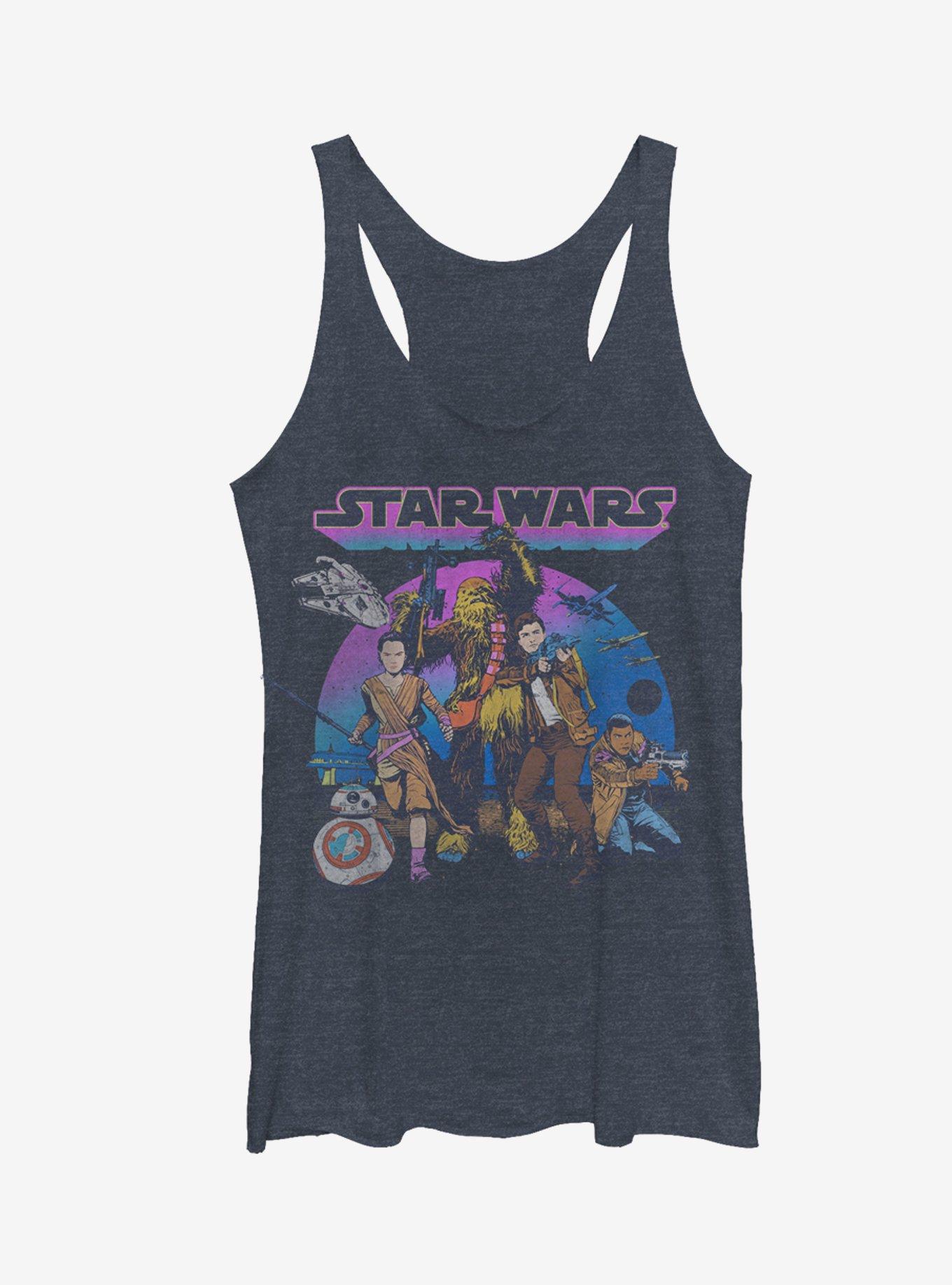 Star Wars Poe Dameron Resistance Crew Girls Tanks, NAVY HTR, hi-res