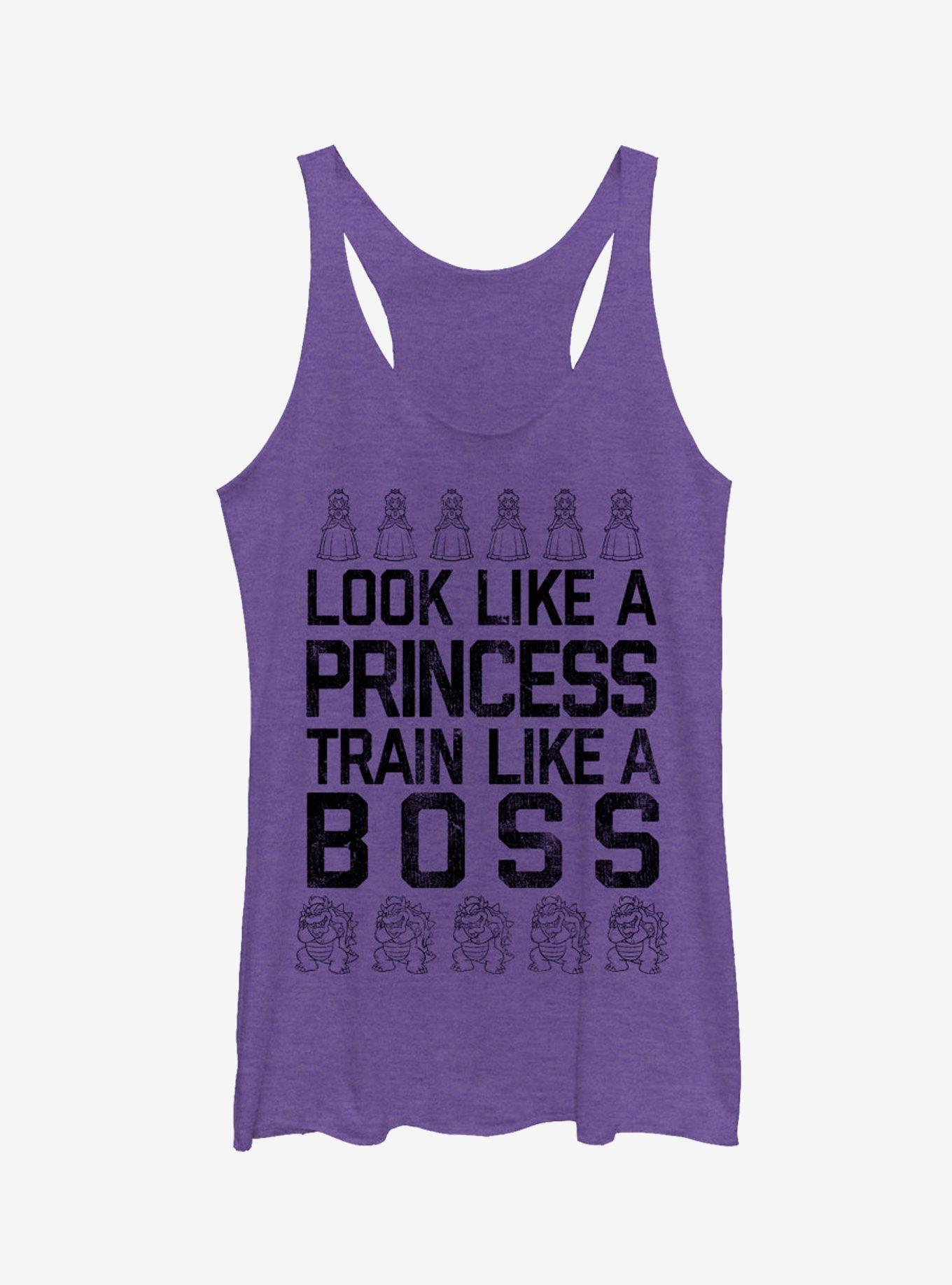 Super Mario Princess Peach Train Like Boss Girls Tanks, PUR HTR, hi-res