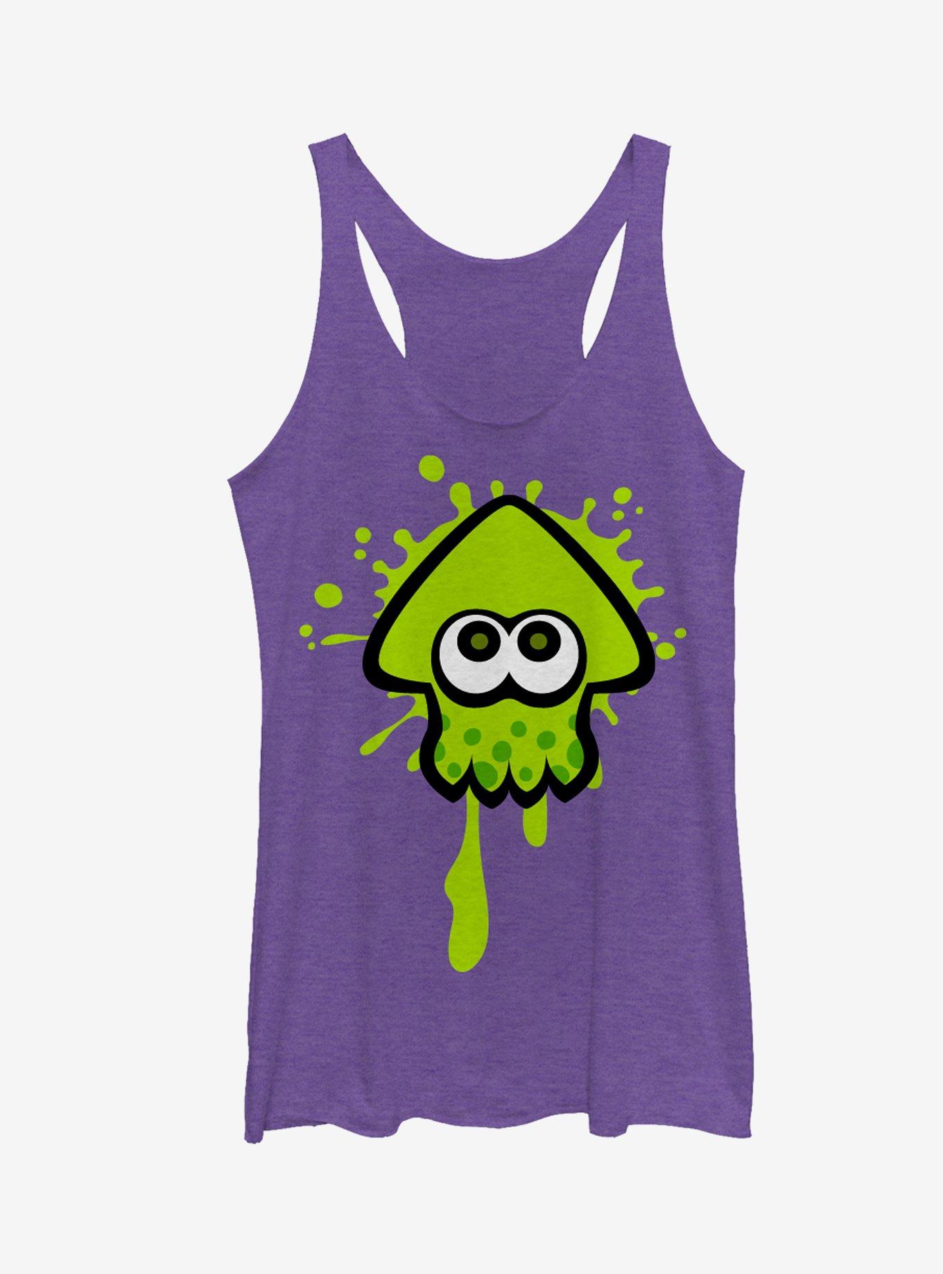 Nintendo Splatoon Lime Green Inkling Squid Girls Tanks, PUR HTR, hi-res