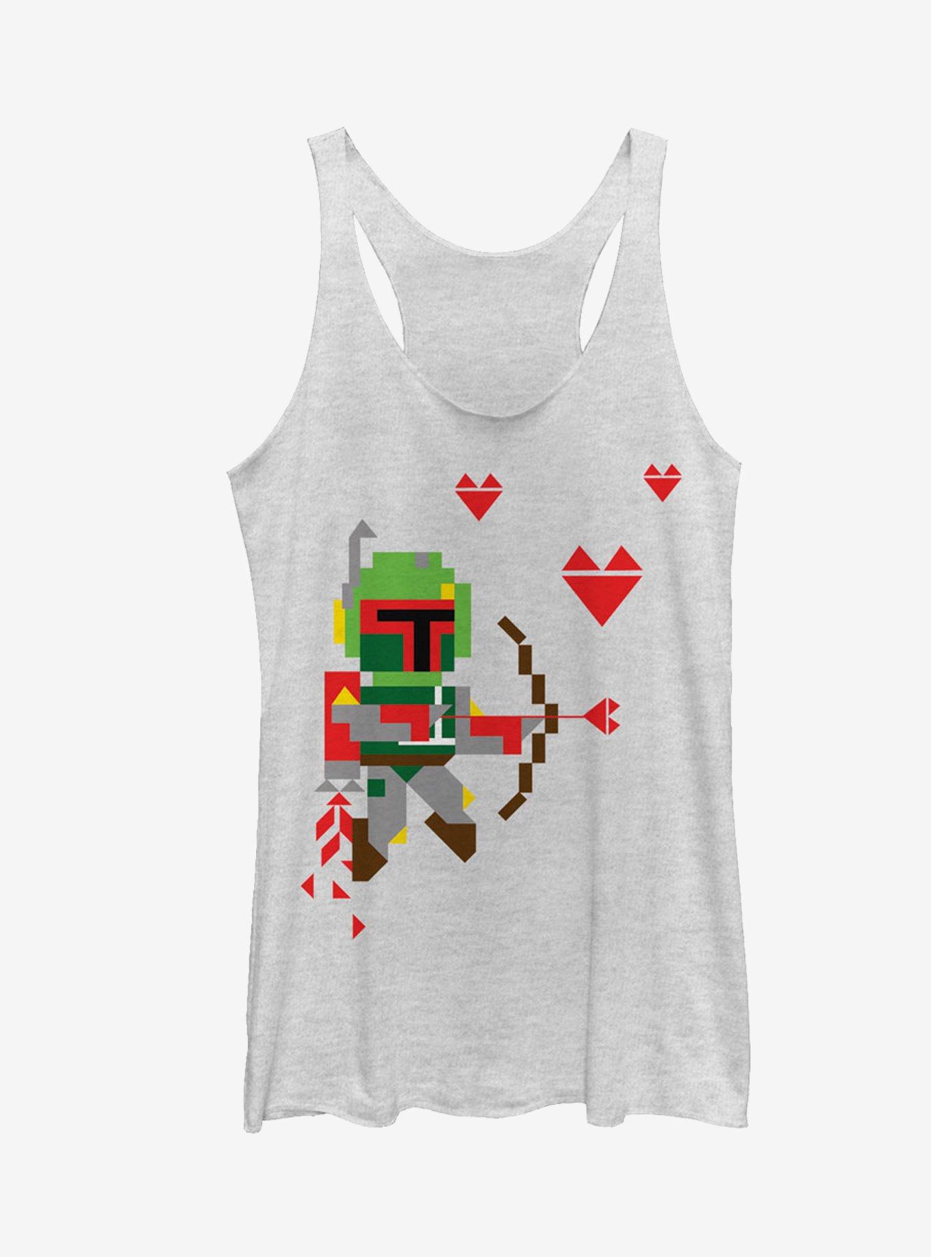 Star Wars Valentine's Day Boba Fett Cupid Girls Tanks, WHITE HTR, hi-res